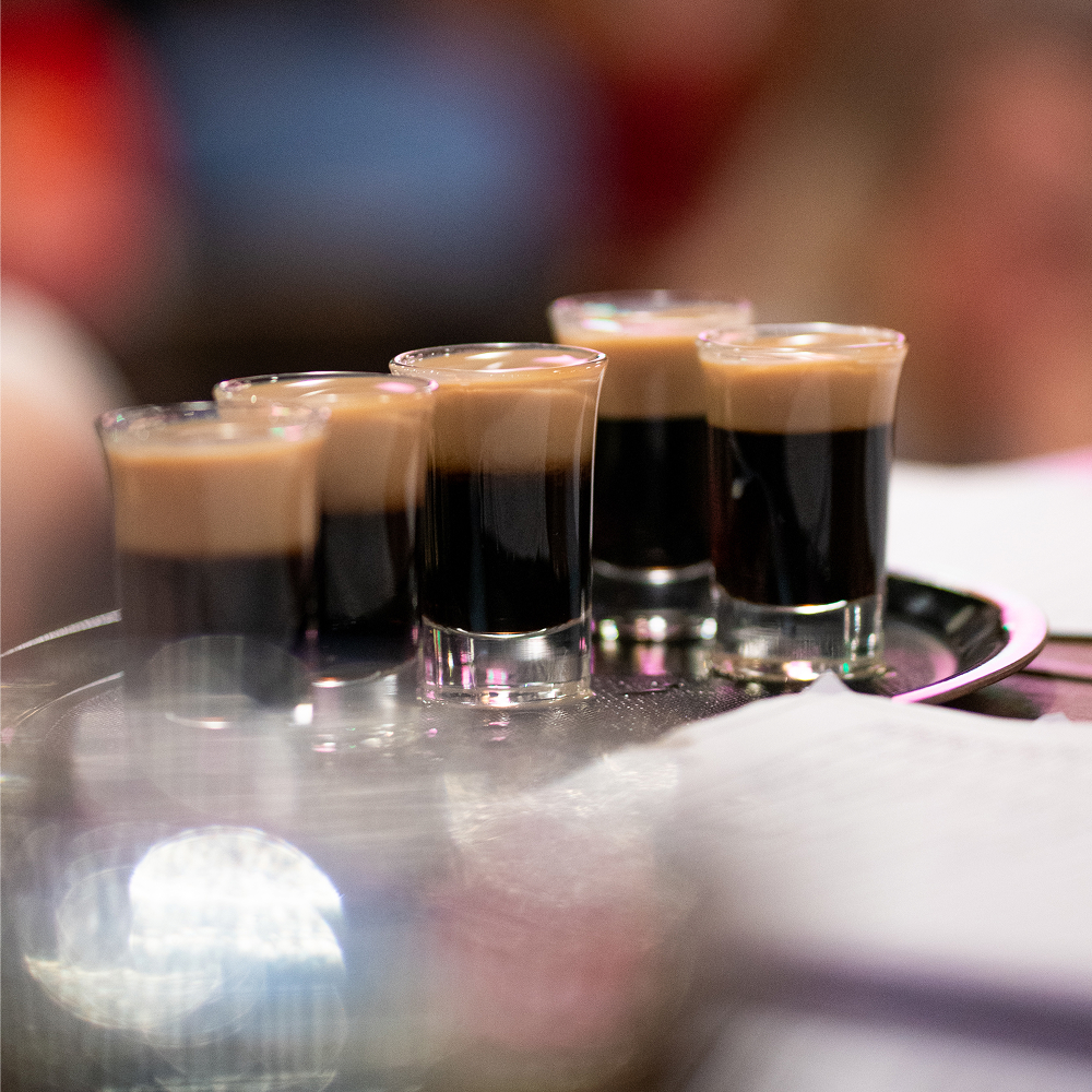 Round of drinks at the Wasted Wisdom Quiz Nights in Brussels